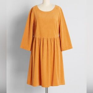 Corduroy Dark Yellow Princess Highway ModCloth Dress